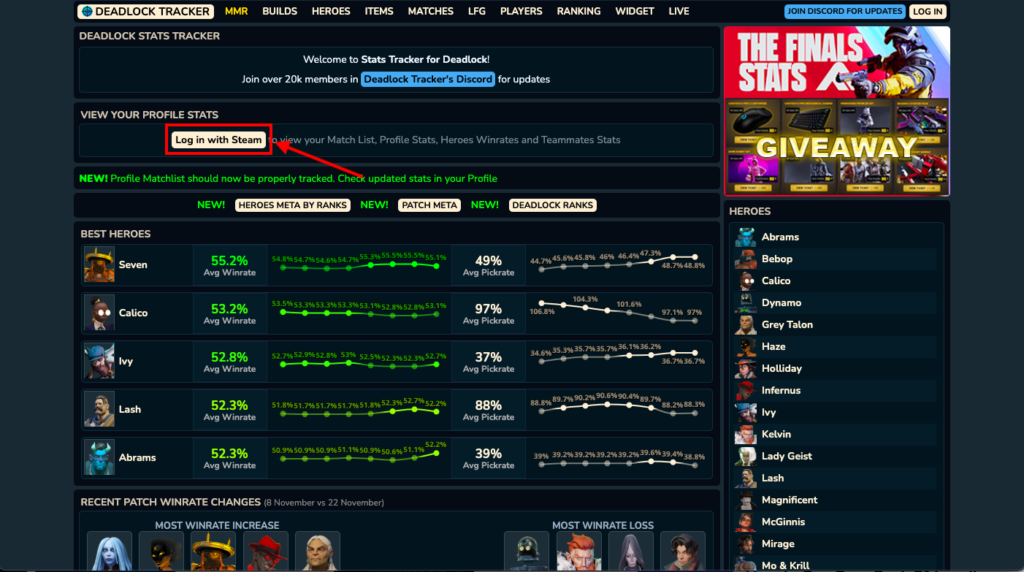 Deadlock MMR Tracker